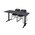 Cain Rectangle Tables > Training Tables > Cain Training Table & Chair Sets, 66 X 24 X 29, Grey MTRCT6624GY44BK